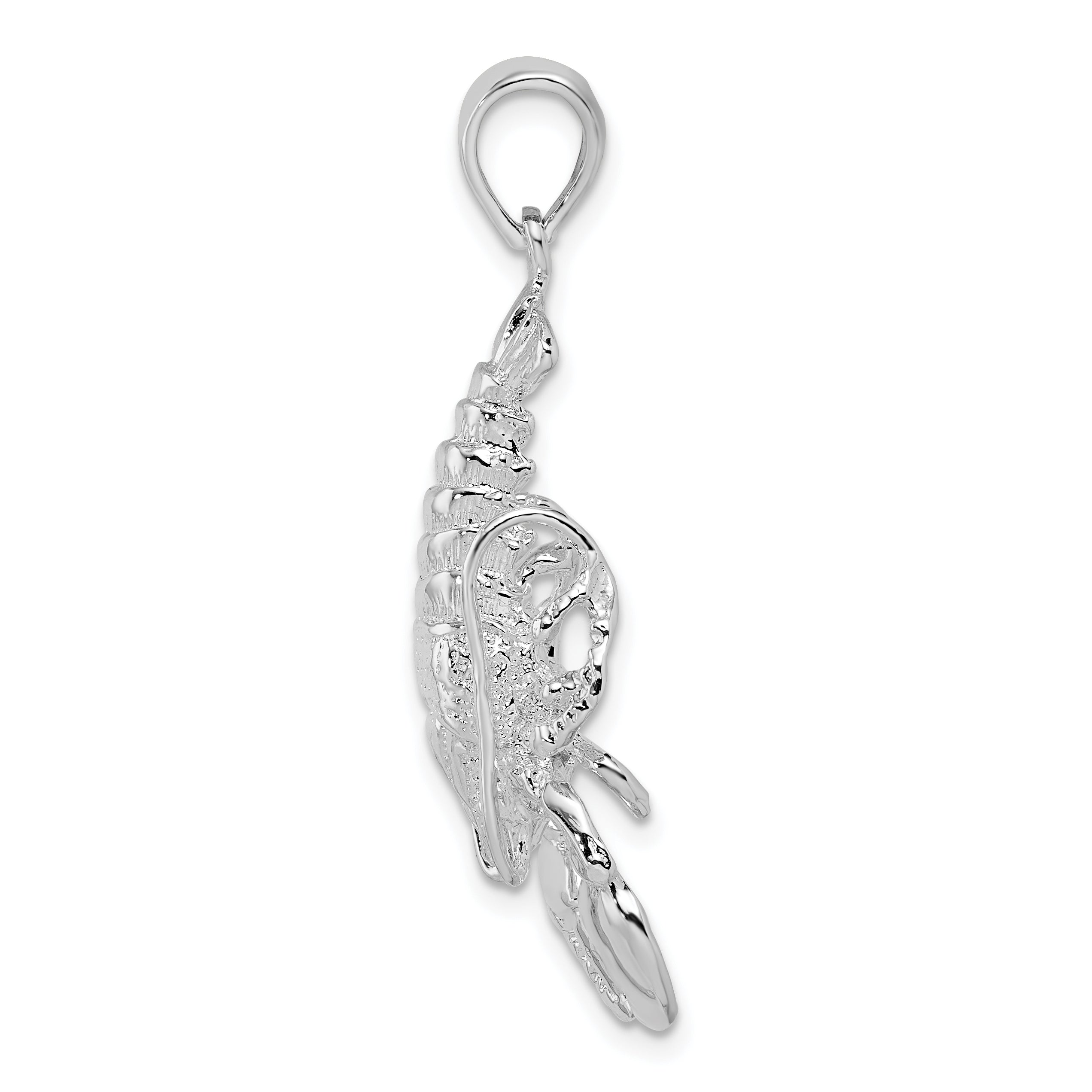De-Ani Sterling Silver Rhodium-Plated Polished Moveable Lobster Pendant Secondary image