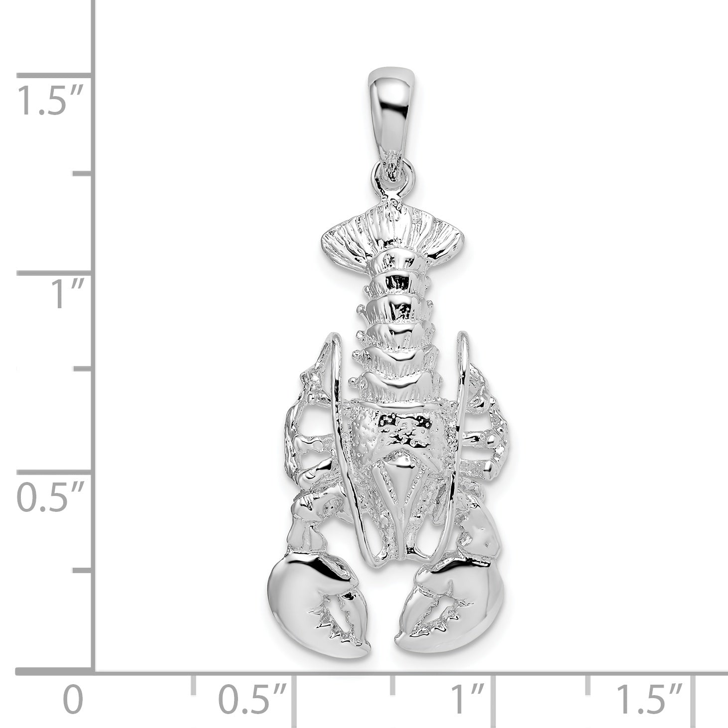 De-Ani Sterling Silver Rhodium-Plated Polished Moveable Lobster Pendant