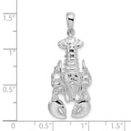 De-Ani Sterling Silver Rhodium-Plated Polished Moveable Lobster Pendant