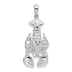 De-Ani Sterling Silver Rhodium-Plated Polished Moveable Lobster Pendant