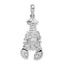 De-Ani Sterling Silver Rhodium-Plated Polished Moveable Lobster Pendant