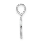 De-Ani Sterling Silver Rhodium-plated Polished and Textured Fleur de Lis Small Oval Pendant