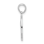 De-Ani Sterling Silver Rhodium-Plated Polished and Textured Fleur de Lis Oval Pendant