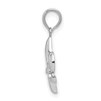 De-Ani Sterling Silver Rhodium-Plated Polished Fleur de lis Pendant