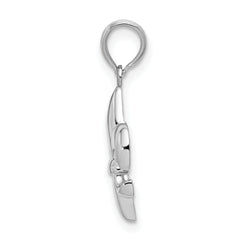 De-Ani Sterling Silver Rhodium-Plated Polished Fleur de lis Pendant