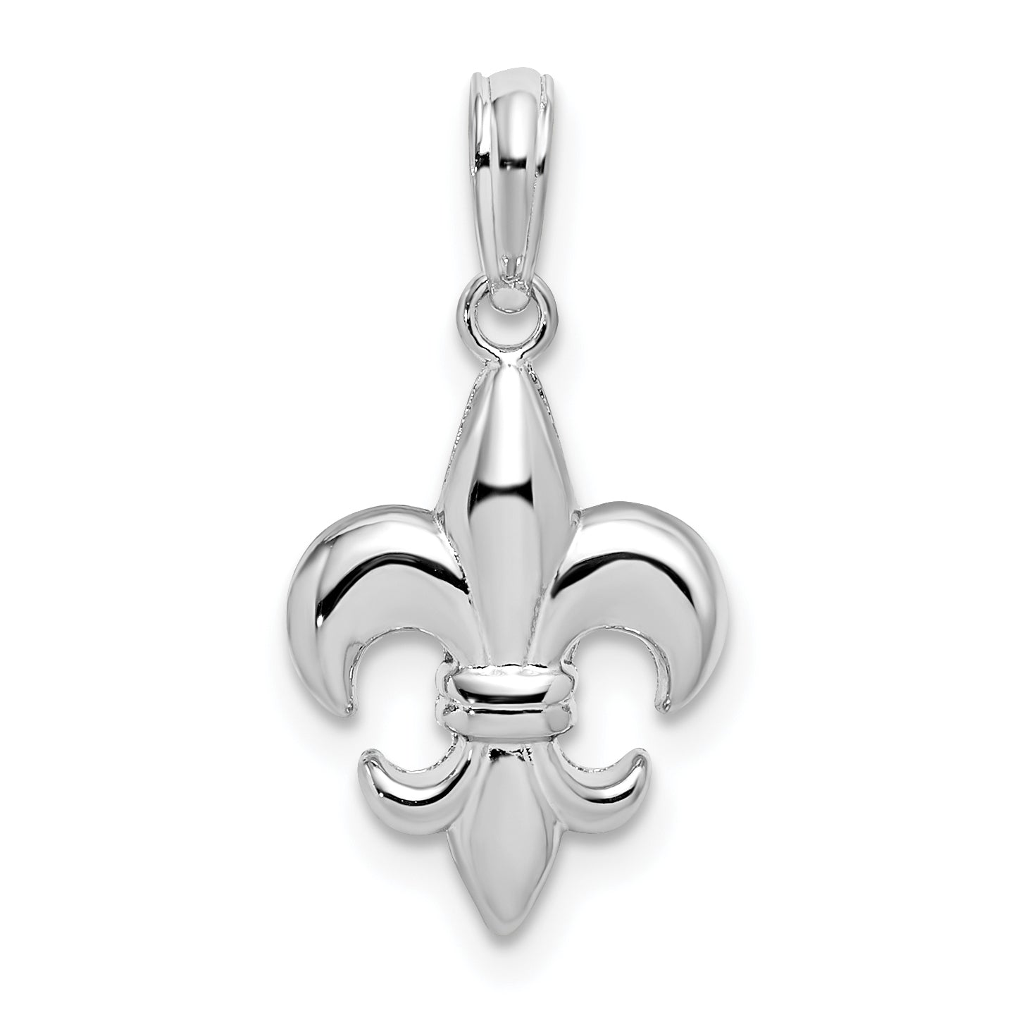 De-Ani Sterling Silver Rhodium-Plated Polished Fleur de lis Pendant Main image