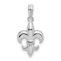 De-Ani Sterling Silver Rhodium-Plated Polished Fleur de lis Pendant