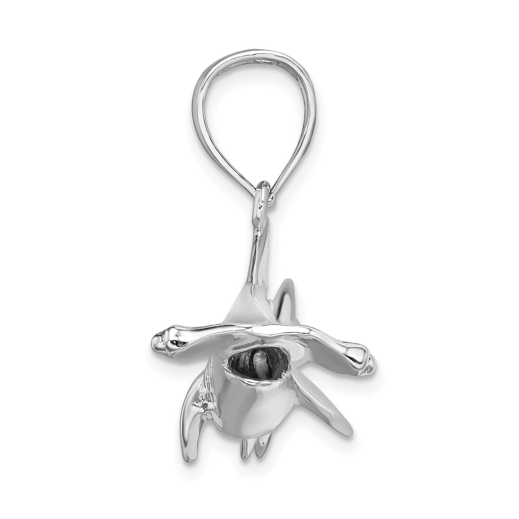 De-Ani Sterling Silver Rhodium-Plated Polished 3D Hammer Head Shark Pendant Secondary image