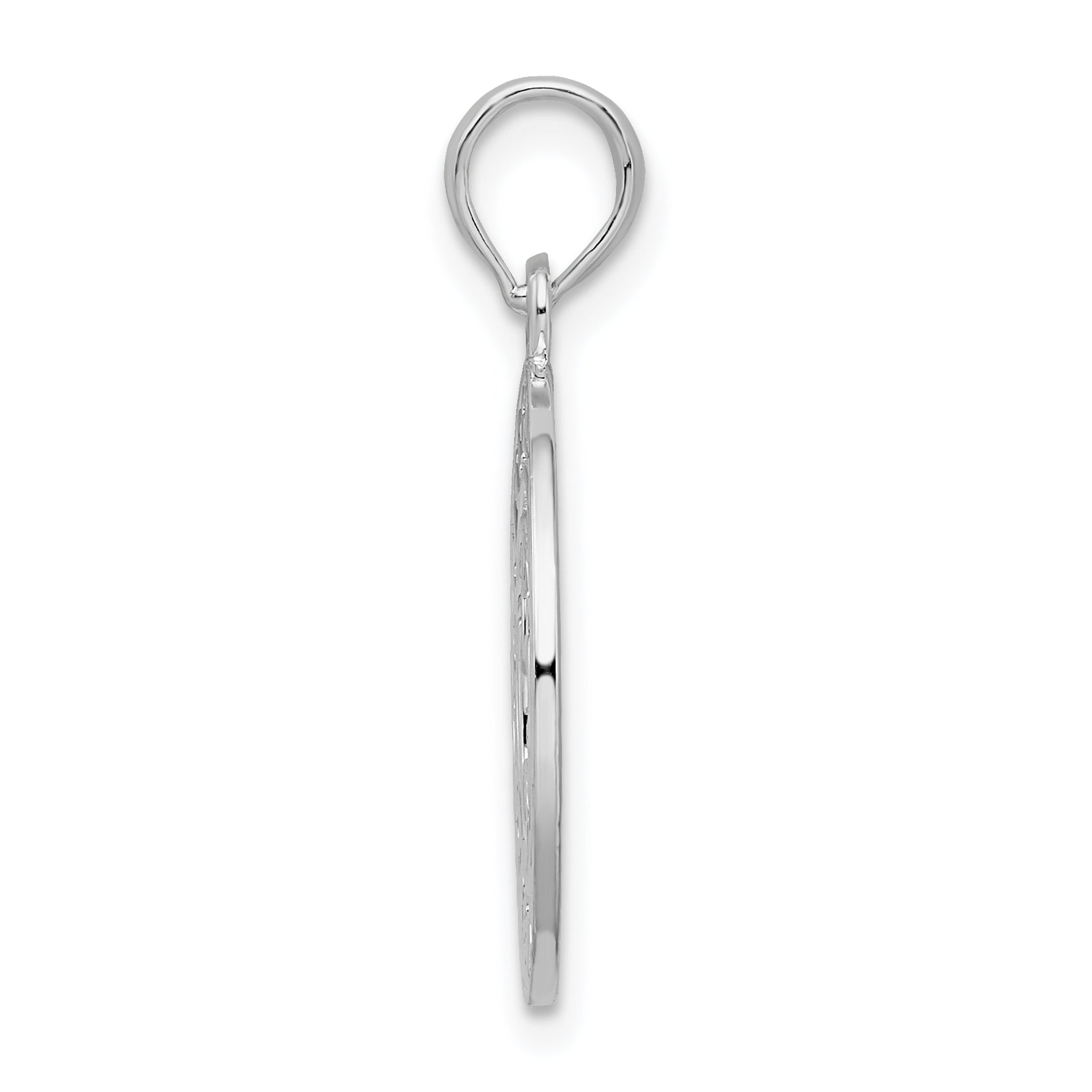 De-Ani Sterling Silver Rhodium-Plated Virginia Beach with Dolphins Circle Pendant Secondary image