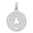 De-Ani Sterling Silver Rhodium-Plated Virginia Beach with Dolphins Circle Pendant