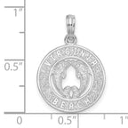 De-Ani Sterling Silver Rhodium-Plated Virginia Beach with Dolphins Circle Pendant