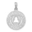 De-Ani Sterling Silver Rhodium-Plated Virginia Beach with Dolphins Circle Pendant