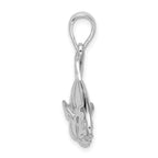 De-Ani Sterling Silver Rhodium-Plated Polished 3D Pompano Fish Pendant