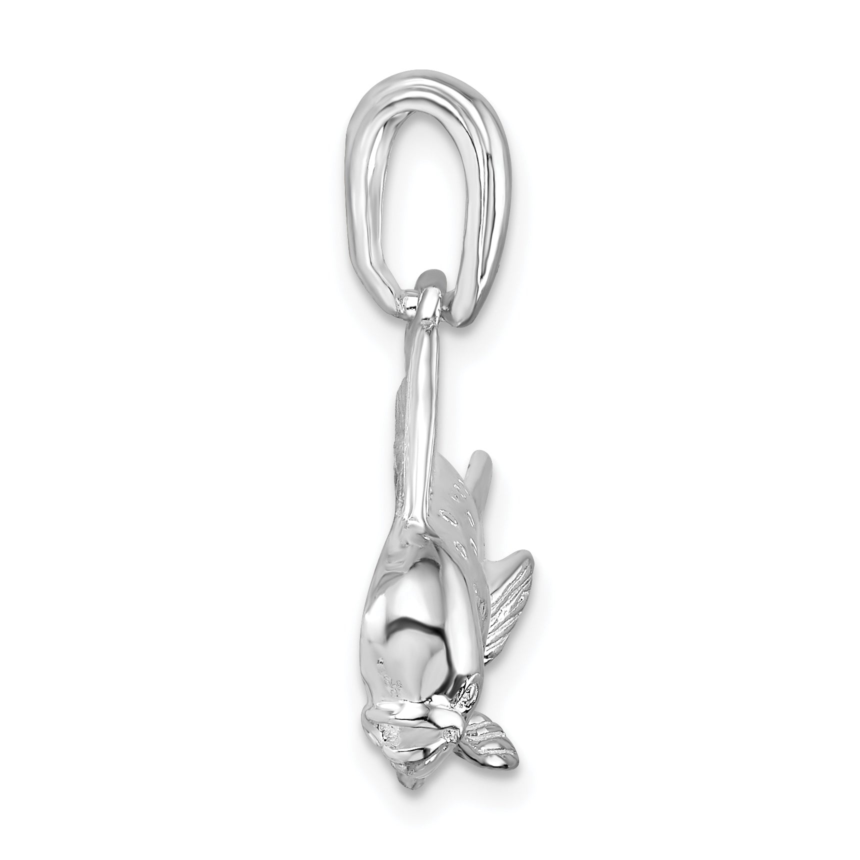 De-Ani Sterling Silver Rhodium-Plated Polished Mahi-Mahi Fish Pendant Secondary image