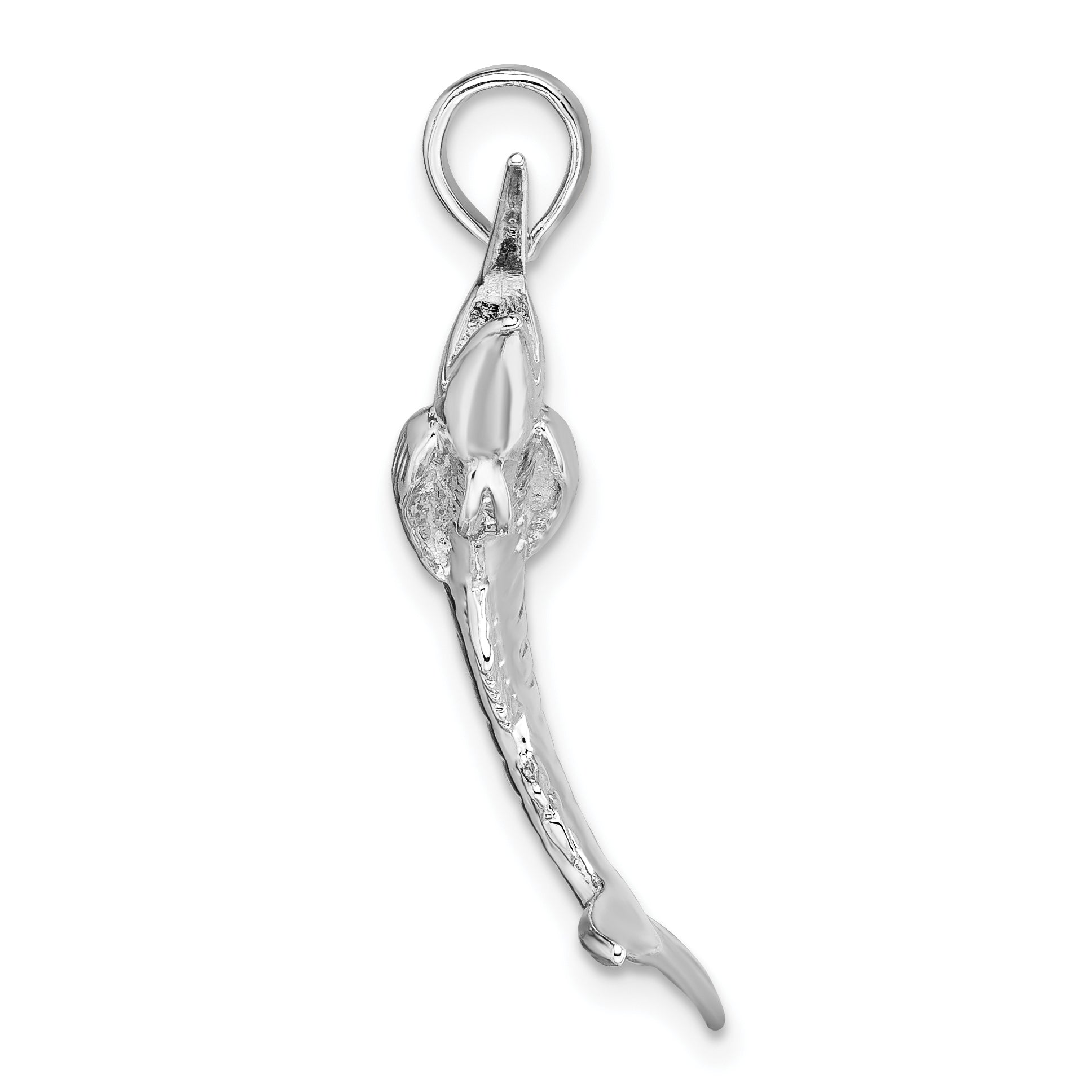De-Ani Sterling Silver Rhodium-Plated Polished 3D Blue Marlin Pendant Secondary image