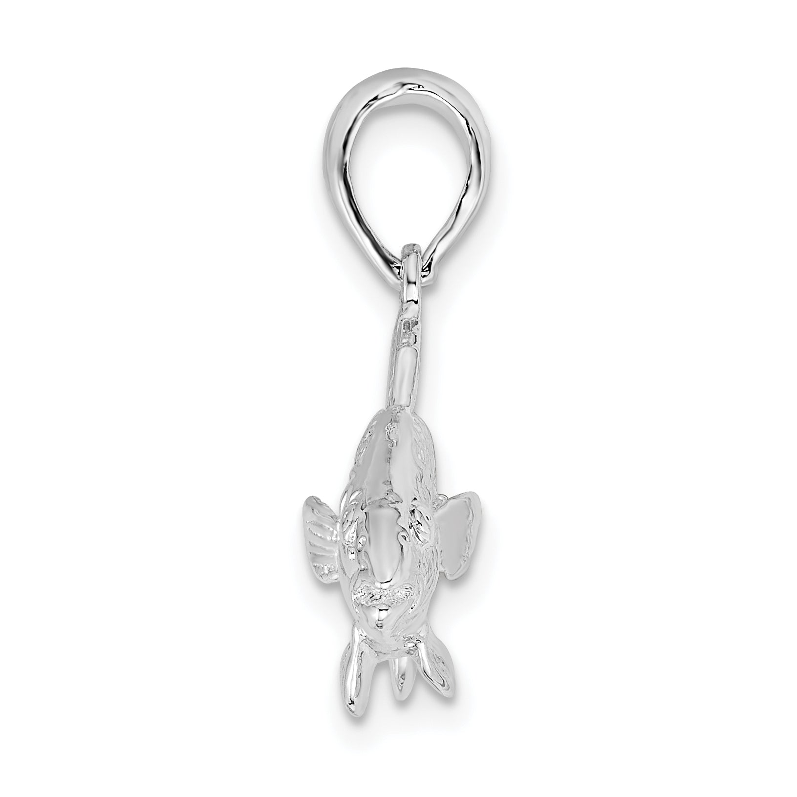 De-Ani Sterling Silver Rhodium-Plated Polished 3D Red Fish Pendant Secondary image