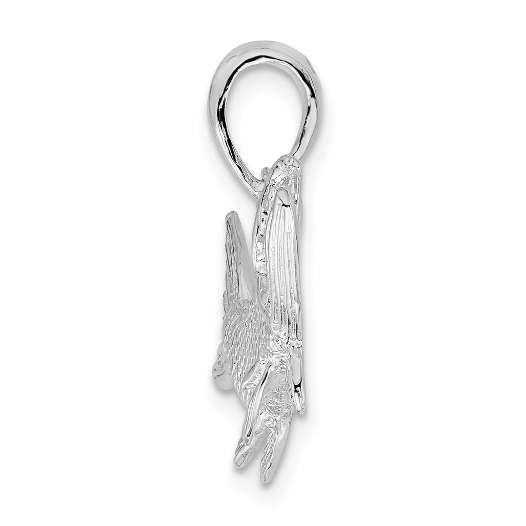 De-Ani Sterling Silver Rhodium-Plated Polished Tarpon Fish Pendant