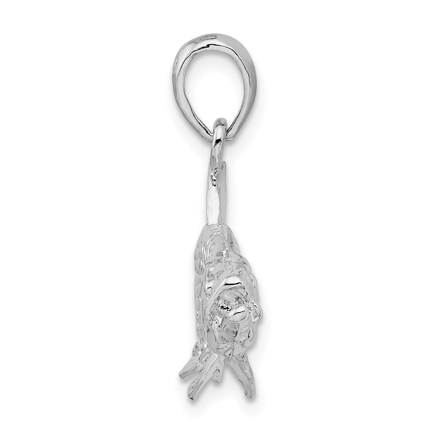 De-Ani Sterling Silver Rhodium-Plated Polished 3D Oxeye Tarpon Fish Pendant Secondary image