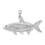 De-Ani Sterling Silver Rhodium-Plated Polished 3D Oxeye Tarpon Fish Pendant