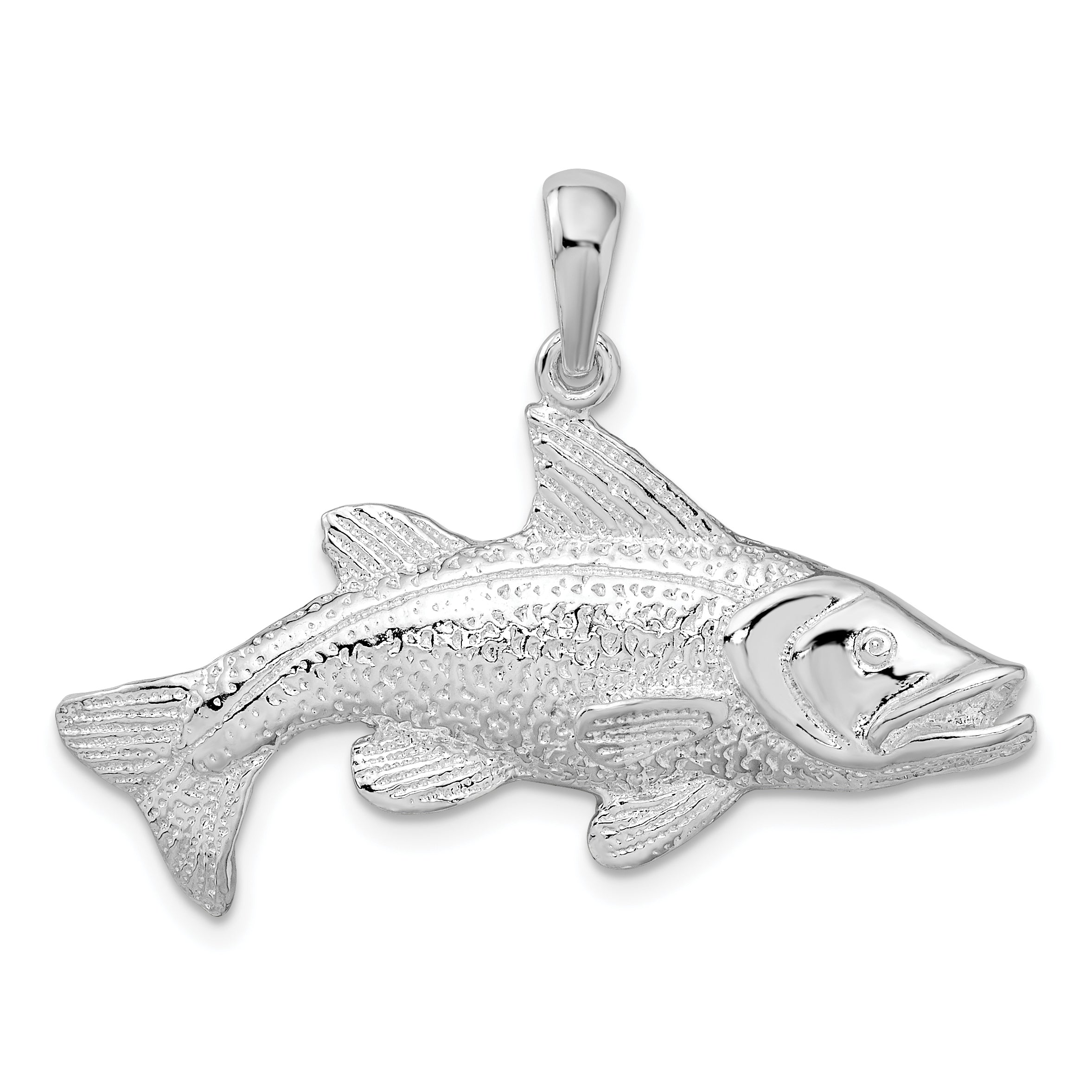 De-Ani Sterling Silver Rhodium-Plated Polished Red Fish Pendant Main image