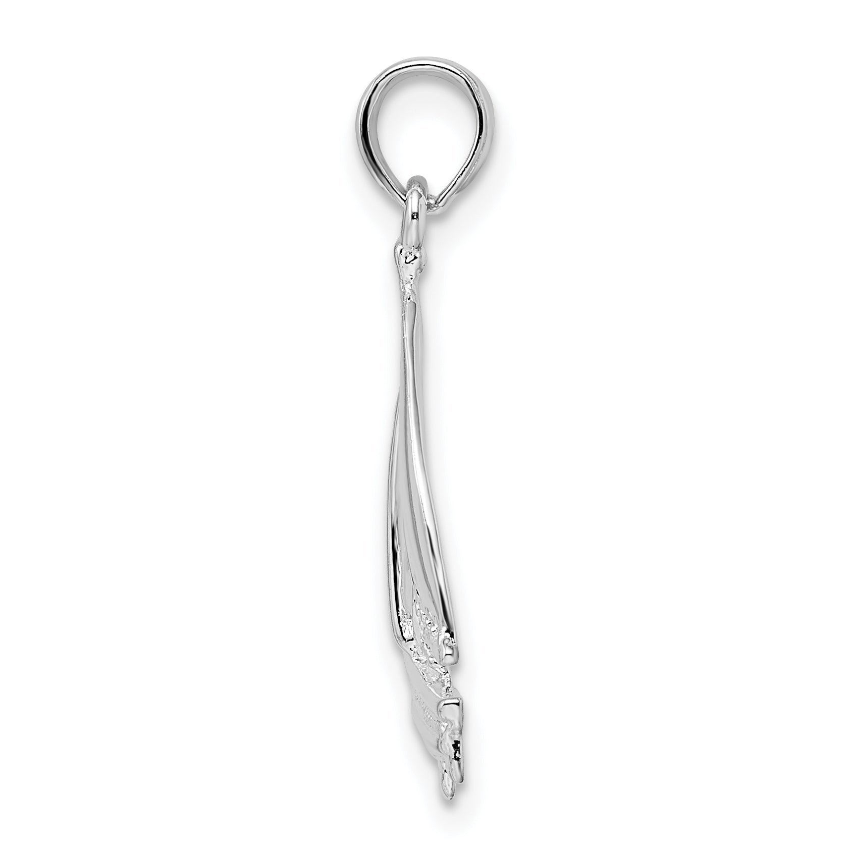 De-Ani Sterling Silver Rhodium-Plated Polished Sailboat Pendant Secondary image