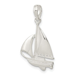 De-Ani Sterling Silver Rhodium-Plated Polished Sailboat Pendant