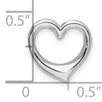 De-Ani Sterling Silver Rhodium-plated Polished Heart Slide