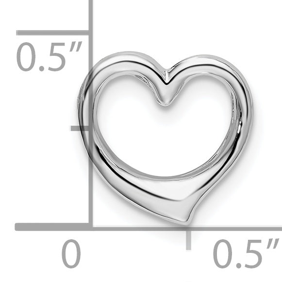 De-Ani Sterling Silver Rhodium-plated Polished Heart Slide