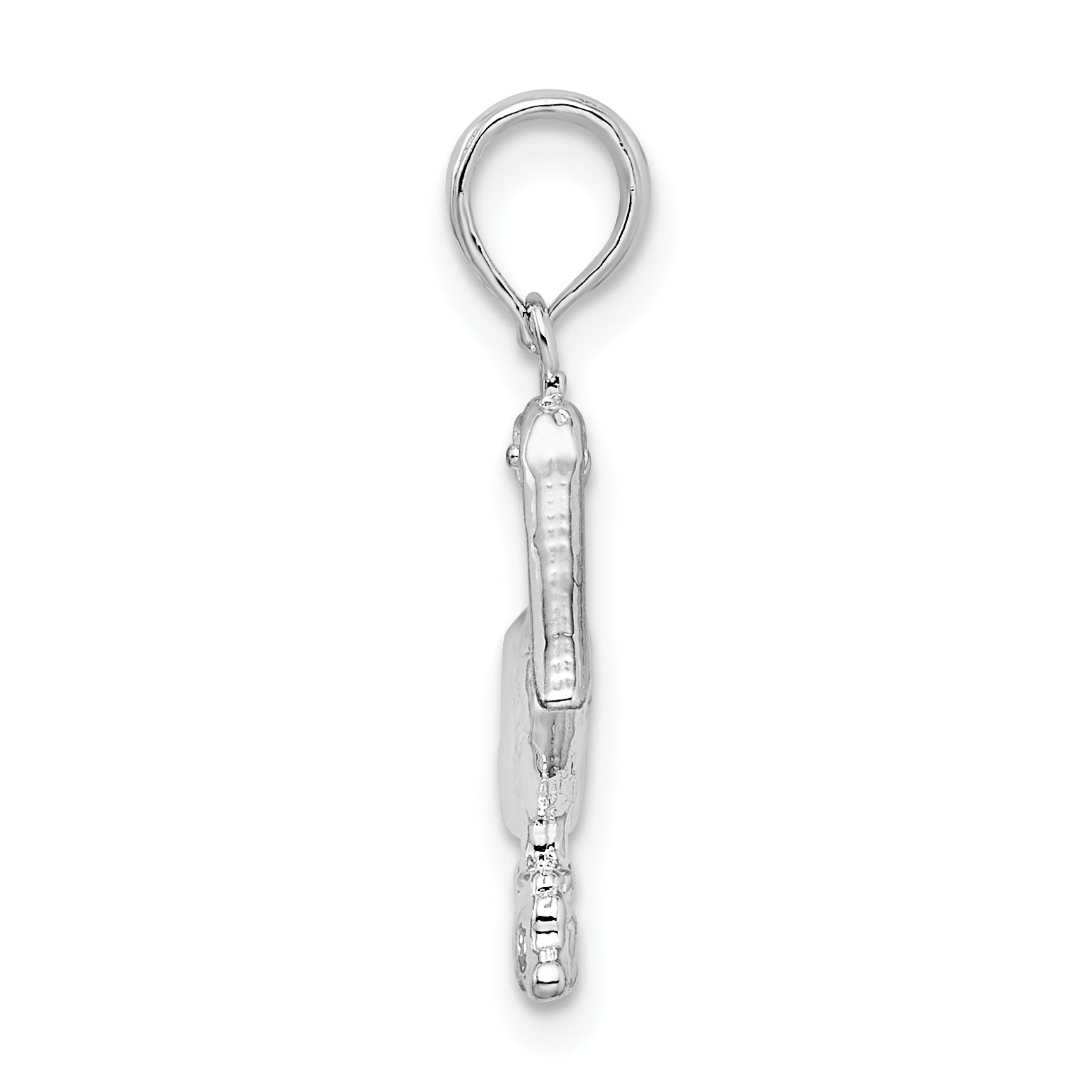 De-Ani Sterling Silver Rhodium-plated Polished 3D Pelican Pendant