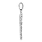 De-Ani Sterling Silver Rhodium-Plated Polished 3D Sea Horse Pendant