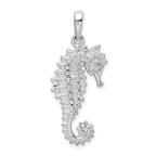 De-Ani Sterling Silver Rhodium-Plated Polished 3D Sea Horse Pendant
