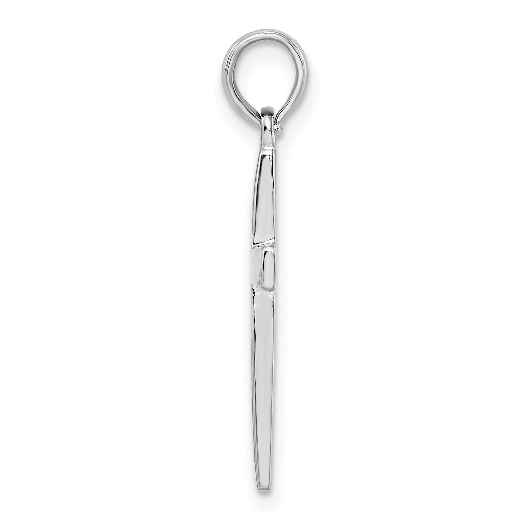 Sterling Silver Rhodium-Plated Beveled Latin Cross Pendant Secondary image