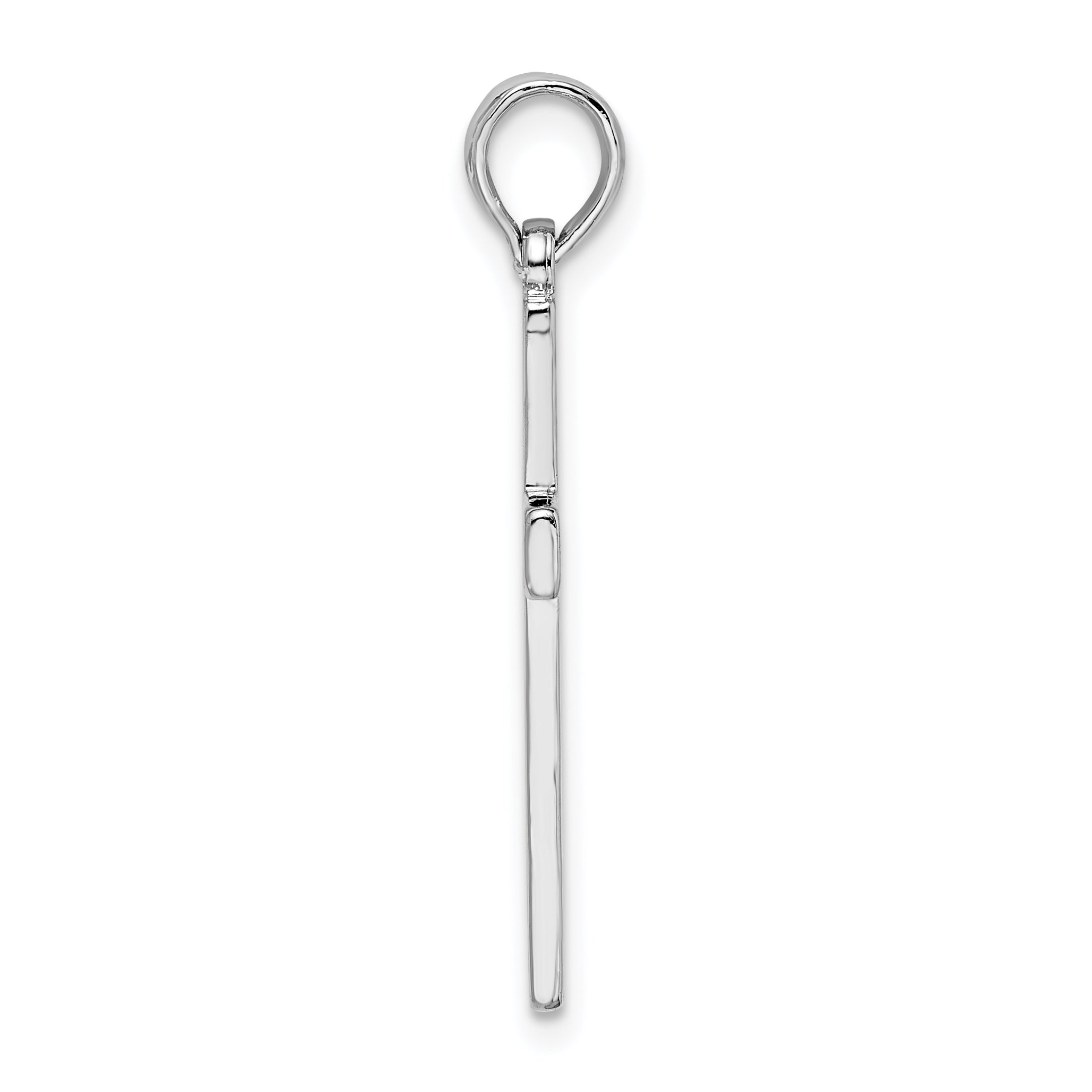 De-Ani Sterling Silver Polished Flat Latin Cross Pendant