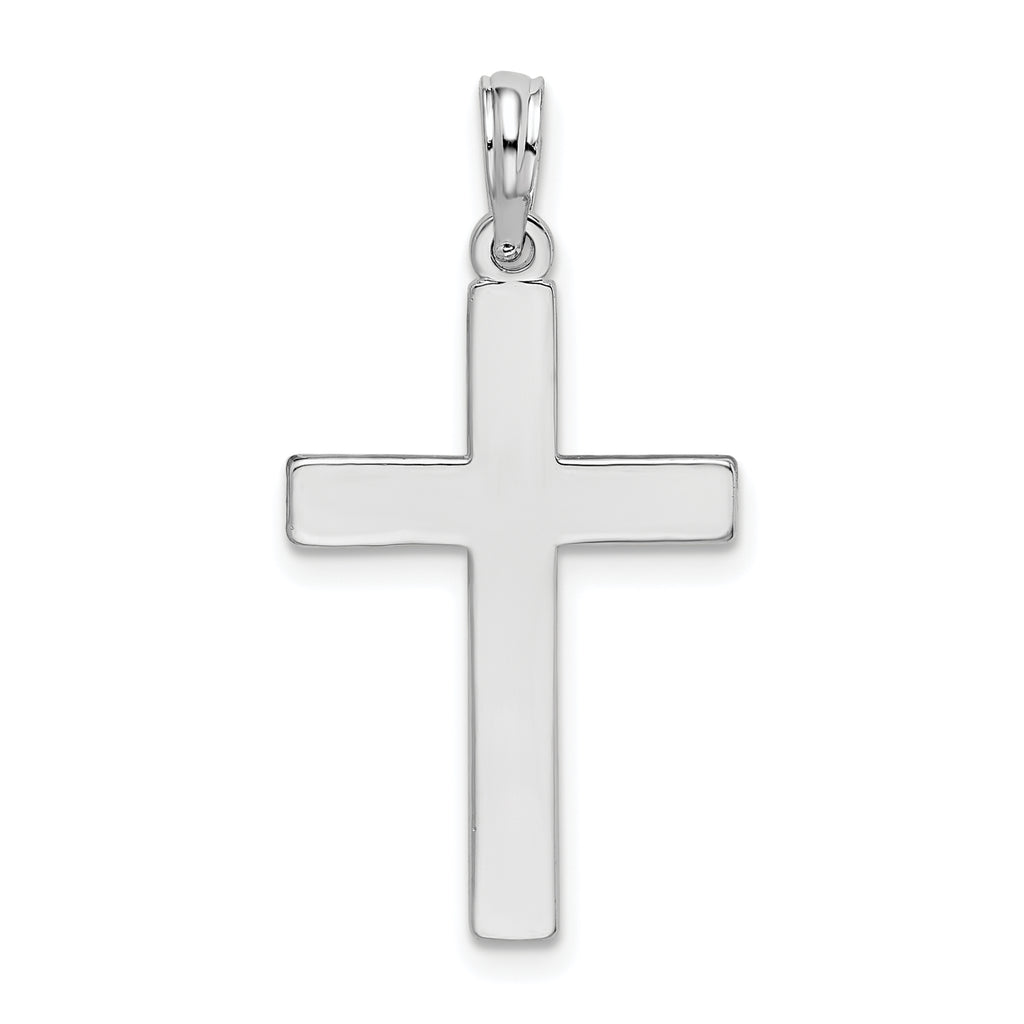De-Ani Sterling Silver Polished Flat Latin Cross Pendant