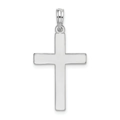 De-Ani Sterling Silver Polished Flat Latin Cross Pendant