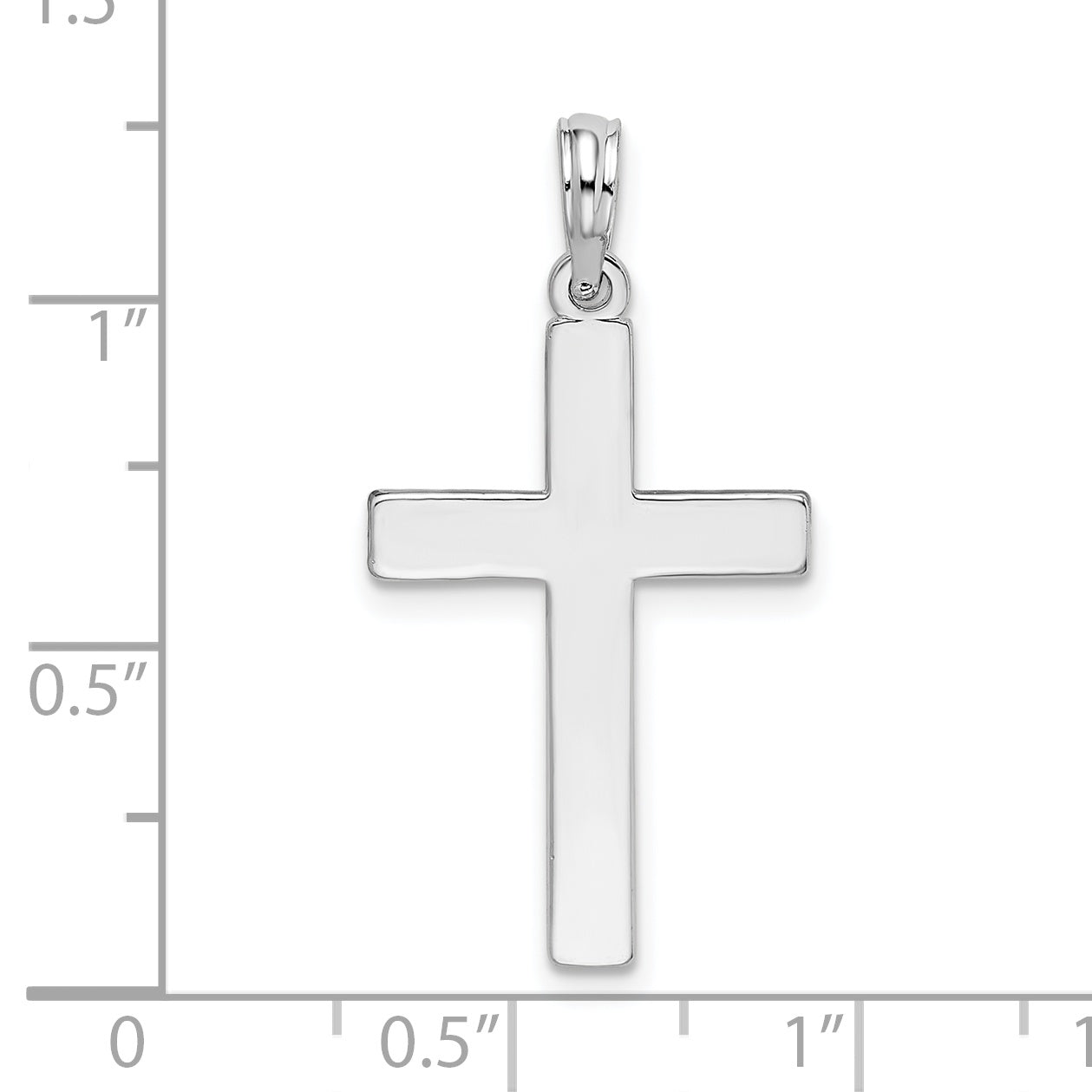 De-Ani Sterling Silver Polished Flat Latin Cross Pendant