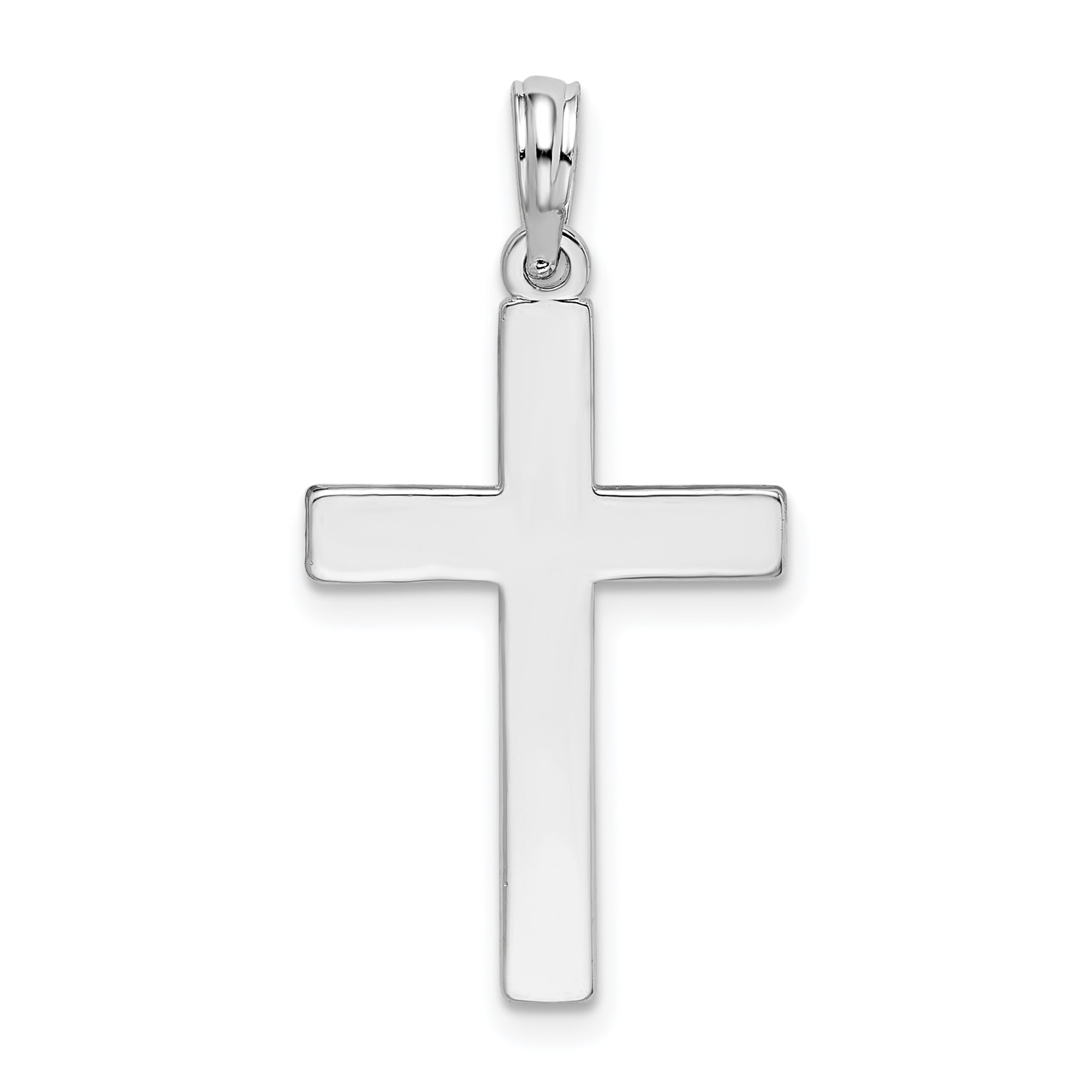 De-Ani Sterling Silver Polished Flat Latin Cross Pendant Main image