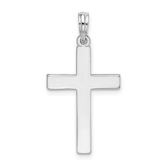 De-Ani Sterling Silver Polished Flat Latin Cross Pendant