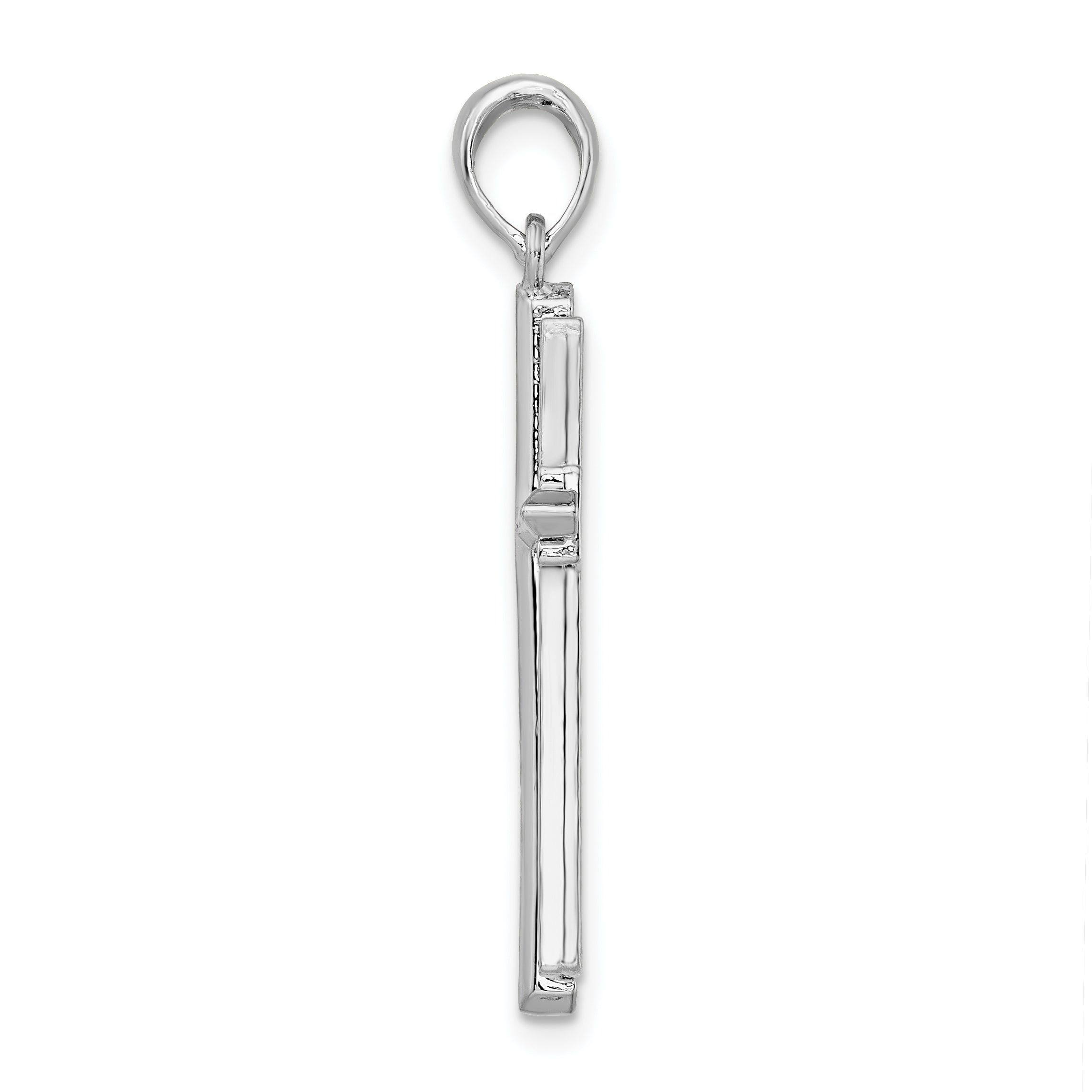 De-Ani Sterling Silver Rhodium-plated Passion Cross with Frame Pendant Secondary image