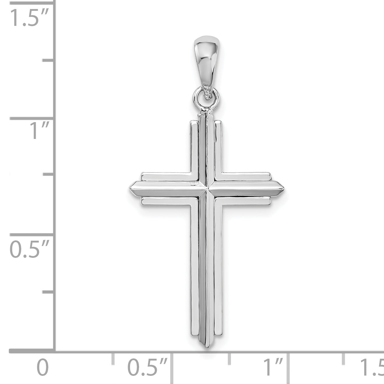 De-Ani Sterling Silver Rhodium-plated Passion Cross with Frame Pendant