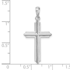 De-Ani Sterling Silver Rhodium-plated Passion Cross with Frame Pendant