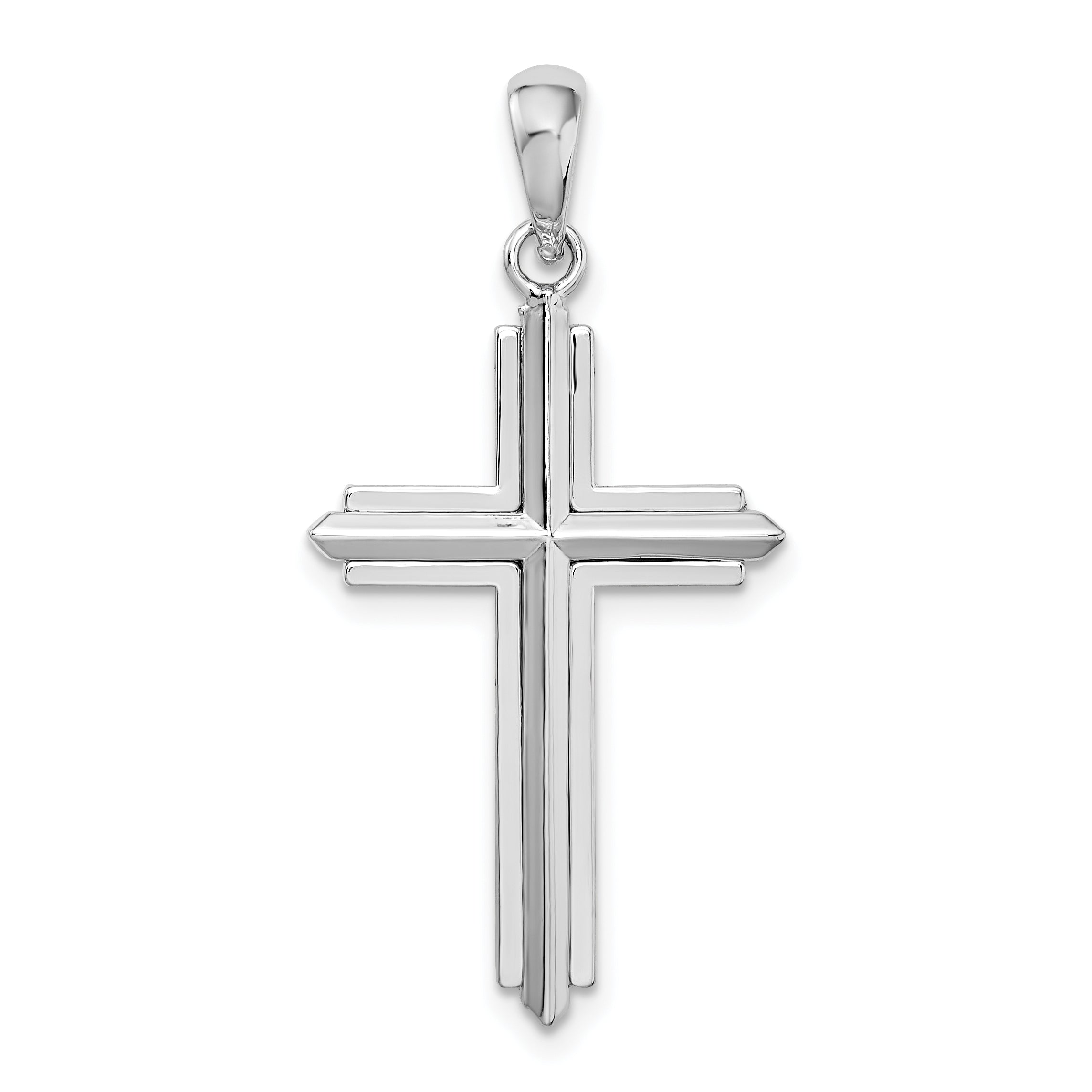 De-Ani Sterling Silver Rhodium-plated Passion Cross with Frame Pendant Main image