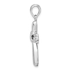 De-Ani Sterling Silver Rhodium-Plated with X-Center Budded Cross Pendant