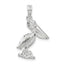 De-Ani Sterling Silver Small 3D Standing Moveable Mouth Pelican Pendant