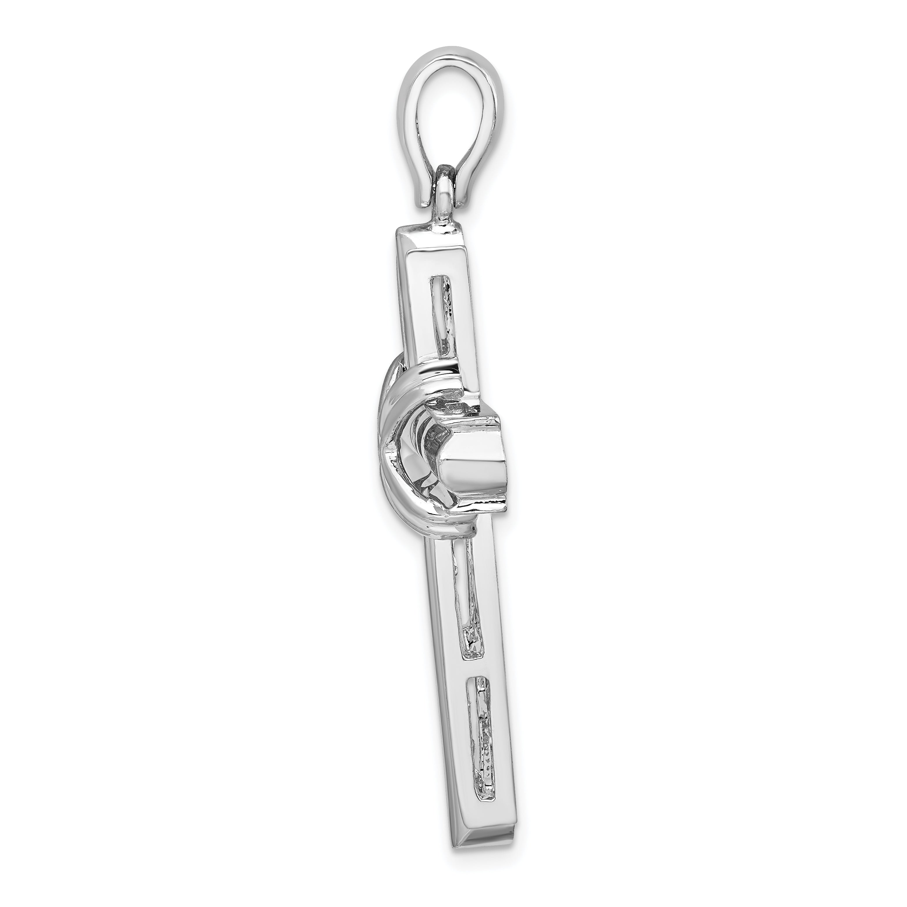 De-Ani Sterling Silver Small Rounded X-Center with Frame Cross Pendant