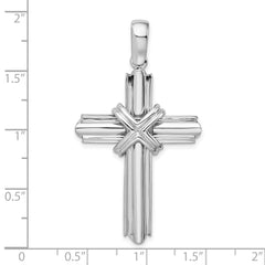De-Ani Sterling Silver Small Rounded X-Center with Frame Cross Pendant