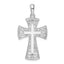 De-Ani Sterling Silver Rhodium-Plated Fancy Heart Design Cross Pendant