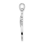 De-Ani Sterling Silver Rhodium-plated Fancy Cut-Out Cross Pendant