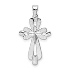 De-Ani Sterling Silver Rhodium-plated Fancy Cut-Out Cross Pendant