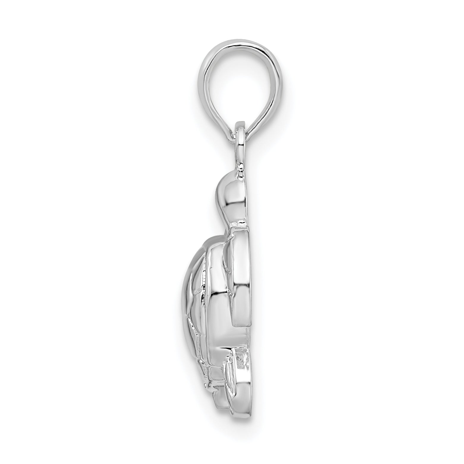 De-Ani Sterling Silver Rhodium-Plated Polished Sea Turtle Pendant Secondary image
